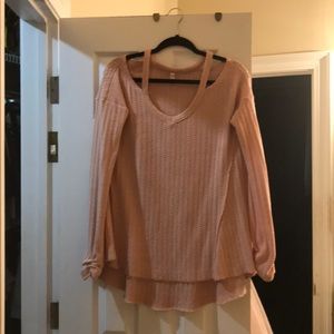 Pink off shoulder sweater